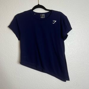 Gymshark Navy Blue Cropped Aline Workout Top